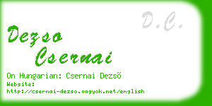 dezso csernai business card